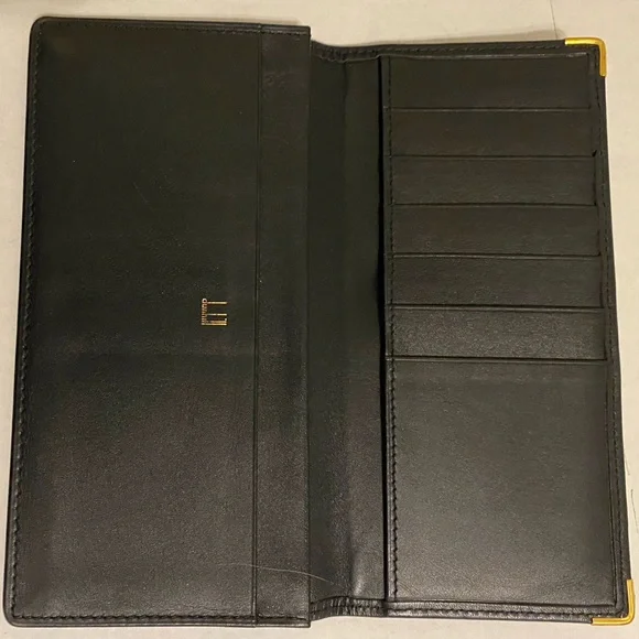 Dunhill Black Gold Trim Long Bifold Wallet - Picture 7 of 14